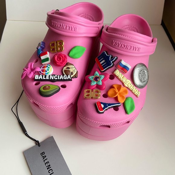 Balenciaga Shoes - Balenciaga Embellished Platform Spike Texture Clog